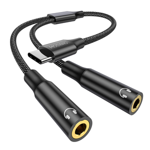 Type C Male To 2 3.5mm Female Headphone <strong>Audio</strong> Splitter 20cm AUX <strong>Jack</strong> Cable, Compatible With Pixel 7 6 By OEM ODM Manufacture - Product Image 2