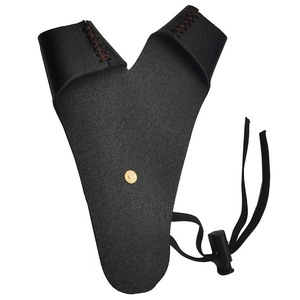 Protector de mano de cuero para tiro con arco, color marrón y negro, protección unisex para tiro con arco tradicional y recurvo con diseño antideslizante - Product Image 5