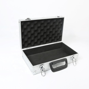 Maletín de aluminio con cerradura, maletín de Metal con espuma ondulada, estuche de transporte de aluminio duro, estuche de <span class=keywords><strong>herramientas</strong></span> portátil para instrumento portátil - Product Image 4