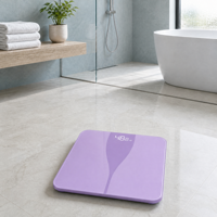 Balance connectée intelligente avec plateforme en verre, quatre électrodes, affichage LED dissimulé, fonction application, moniteur de poids numérique, capacité 180 kg, pour salle de bain