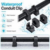 Pince de fixation étanche IP68, support de tube corrugué en nylon PA66 avec couvercle, clip de gestion de câbles connectable