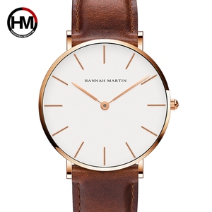 Montre unisexe en cuir Hannah Martin CB01, étanche, à quartz, style pièce de monnaie, créative, pour couple, 40 mm, bracelet 20 mm - Product Image 1