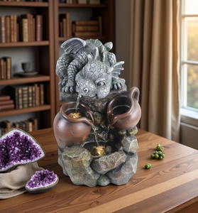 Fontaine à eau en cascade avec animaux LED, lumières de <span class=keywords><strong>jardin</strong></span> en résine, moderne, étanche, faite à la main, décoration de patio <span class=keywords><strong>extérieur</strong></span>, <span class=keywords><strong>idée</strong></span> de <span class=keywords><strong>cadeau</strong></span> unique - Product Image 5
