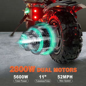Powrful 5600 Wát động cơ kép 60V 33Ah dài Phạm vi điện xe tay ga để bán, 11inch 0ff đường gấp E-Scooter cho adullts - Product Image 5