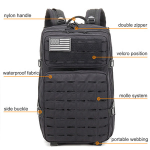 Mochila de nailon táctica Unisex de 45l con logotipo personalizado resistente al agua para deportes al aire libre, mochila OEM - Product Image 5