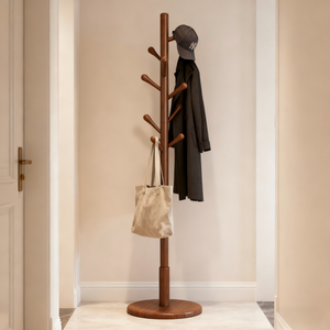 Elegante barra colgante vertical de madera maciza para ropa, estante interior multifuncional con encaje para dormitorio y sala de estar - Product Image 2