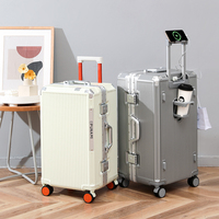 Valise professionnelle d'usine 20 pouces en aluminium bagage à main rigide pour hommes