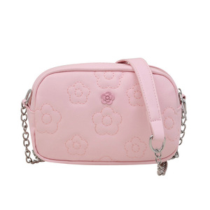 Borsa Mini per Fotocamera in PU con Fiori in Rilievo, Tracolla Regolabile in Metallo, Borsa a Tracolla Quotidiana per Donna, Custodia per Telefono e Trucchi, Logo Personalizzabile - Product Image 5