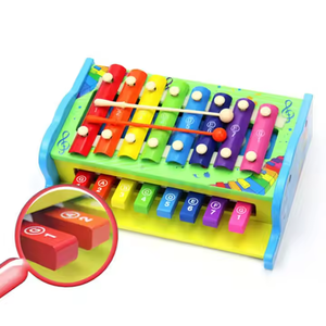 Instrumento Musical de madera de <span class=keywords><strong>Piano</strong></span> de bebé clásico de alta calidad, venta al por mayor, gran oferta, teclado de juguete de iniciación de dibujos animados incluido - Product Image 2
