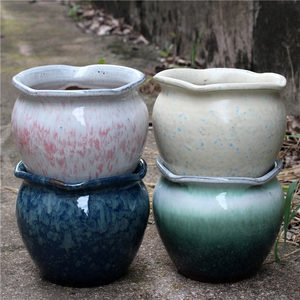 Vaso in terracotta grezza a bocca larga MSH, corto e robusto, per piante grasse e Aeonium - Product Image 1
