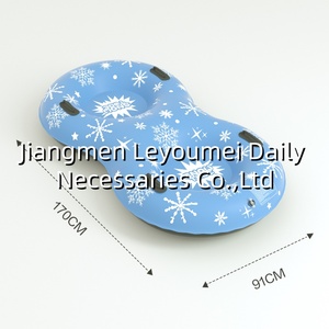Tube à neige gonflable pour 2 personnes, 67x36 pouces, PVC 400 microns, adapté aux adultes et aux enfants, avec poignées antidérapantes, cadeaux amusants pour l'hiver pour les enfants et les adultes - Product Image 2