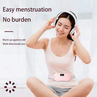 Massage des crampes menstruelles sans fil pour femmes Coussin chauffant menstruel Masseur abdominal Période Dispositif de soulagement de la douleur Ceinture de palais chaude