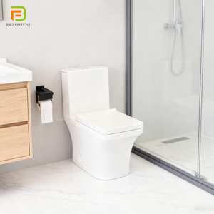 Inodoro Moderno de Cerámica, Sanitario Higiénico, con Descarga por Gravedad, Cuadrado, de Una Pieza, para Baño - Product Image 1