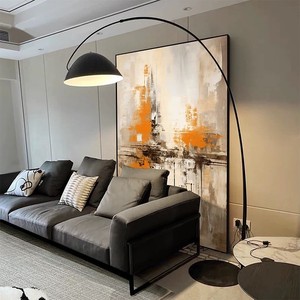 Modern <b>Abstract</b> Oil Painting Hand Painted Rectangle Beige Frameless Living Room Wall Art Decorative <b>Canvas</b> Art - Product Image 4