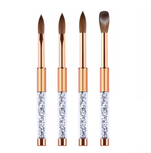 Pinceau à ongles en acrylique avec manche en métal, design classique haut de gamme, tailles personnalisables, poils Kolinsky, pinceau à ongles pour salon de manucure - Product Image 1