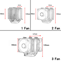 QiuzAim 6 caloducs en cuivre silencieux 90mm ventilateurs PWM éclairage couleur pour LGA 1700 AM5 PC de jeu et de poste de travail refroidissement efficace