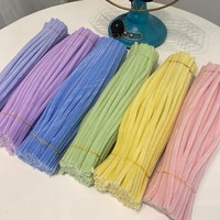 Aierflorist 500 pièces Tiges torsadées chenille ultra-denses couleur macaron pour DIY parent-enfant, brins floraux en fil chenille duveteux