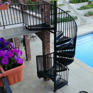 Factory Price Exterior Galvanized/powder Coated Carbon Steel Spiral Stair/customized Spiral Staircase