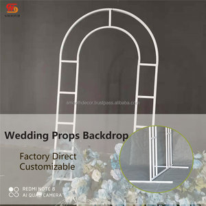 Fondo de Boda Rectangular Geométrico Liso, Diseño de Espejo de Acero Inoxidable Dorado/Plateado, Soporte de Marco de 100x200-220cm para Escenario - Product Image 2