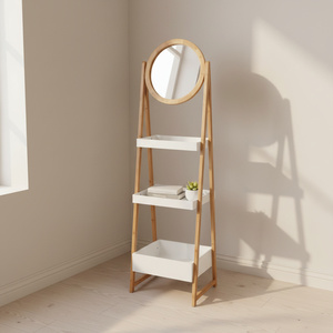 <span class=keywords><strong>Étagère</strong></span> en bambou classique à 3 niveaux, non pliable, multifonctionnelle, pour le salon - Product Image 2
