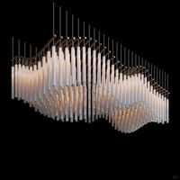Lustre moderne de conception contemporaine avec éclairage LED long pour hall d'hôtel, personnalisation moderne