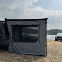 Tente 2-3 personnes 5 m² avec paroi latérale imperméable, cabine de change extérieure, abri de toilette, auvent latéral de voiture en polyester et aluminium