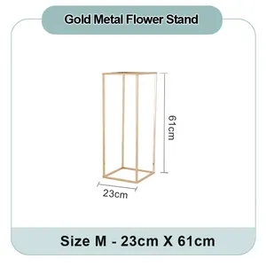 Metall Blumen boden Vase Gold Säule Blumen ständer für Hochzeits dekorationen, Gold Vase Metall Quadrat Rack Blumen halter für Party