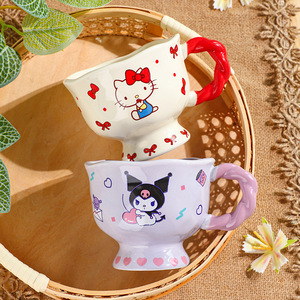 Sanrio Ceramic <b>Mug</b> Cartoon Design For Children <b>Reusable</b> Breakfast Cup Gift - Product Image 1