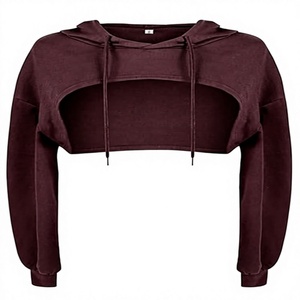 Sudadera con Capucha Ultra Corta para Mujer, Estilo Athleisure, con Abertura Frontal Extrema, Personalizada para Gimnasio - Product Image 1