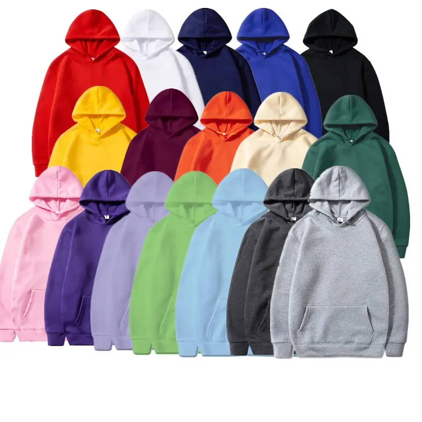 Ensemble de sweats à capuche 0.68 polyester, logo personnalisé, fabricant d'usine, sublimation, blanc, uni, pour unisexe, 100%