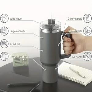 Vaso Térmico de <span class=keywords><strong>Acero</strong></span> <span class=keywords><strong>Inoxidable</strong></span> con Recubrimiento y Logotipo Personalizado, 40 oz, con Asa, para Viaje, Vaso Aislado, Gobelet Isotherme - Product Image 4