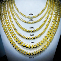Cadena Cubana Personalizada de Oro Sólido 9K 10K 14K 18K, Collar Hip Hop con Diamantes Iced Out, Pulsera Cubana Miami de Oro Macizo de 6~8MM, Joyería Fina para Hombre
