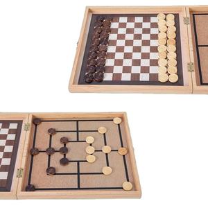 10 in 1 Deluxe Games Wooden Game Collection - Chess, Draughts, Backgammon  .