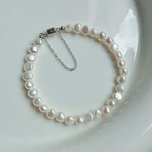 Bracelet en perles d'eau douce naturelles pour femmes, élégants bracelets en perles - Product Image 4