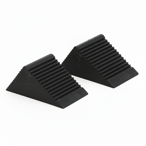 Par de calzos de rueda de acero y plástico de 105x75x75mm para estacionamiento de automóviles y calzos de rueda de goma para cochera para automóviles - Product Image 1