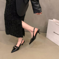 Sandales à talons fins bordeaux pour femmes, design spécial, talon bas, triple bride