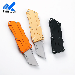 Cutter rétractable tranchant et durable, lame SK-5 avec manche en alliage, couteau de poche EDC, comprend 10 lames rapidement remplaçables - Product Image 1