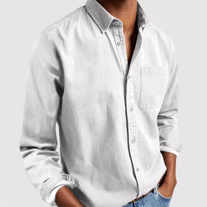 Camisa de Manga Larga <span class=keywords><strong>para</strong></span> <span class=keywords><strong>Hombre</strong></span>, Estilo Europeo Americano, Vintage, con Cuentas, de Poliéster, Color Sólido, <span class=keywords><strong>para</strong></span> Comercio Exterior Transfronterizo 2026 - Product Image 4