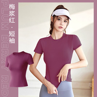 Camiseta Deportiva Ligera y Reciclable de Spandex para Mujer, Transpirable, de Manga Corta, para Yoga y Running