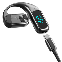 Headset Open Ear Hook Putar 180 Derajat Earphone Tunggal ENC Layar Digital Pengisian Daya Type-C IPX4