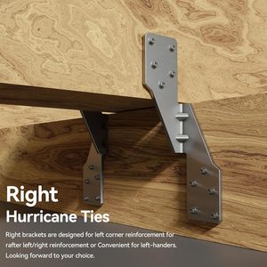 Correas para Huracanes H2.5A, Amarre Derecho, Amarre para Huracanes Galvanizado de Alta Resistencia, Paquete de 25 Correas para Huracanes, Amarres para Vigas Ampliamente Aplicables - Product Image 3