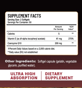 זוכה בויטמינים ותוספי העיר coq10 100 מ ג softgels נוגד חמצון עבור בריאות הלב קואנזים q10 כמוסת - Product Image 4