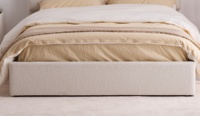 Tempat Tidur Double Minimalis Modern Desain Klasik Warna Putih Berbahan Kain Kapasitas Beban Tinggi Laris Manis
