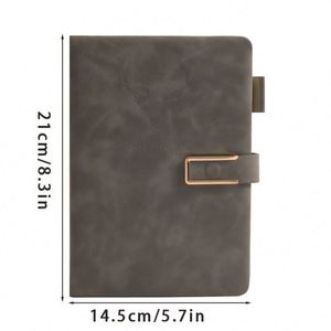 Custom A5 Hardcover Leather Thread Sewing Bound Meeting <b>Journal</b> Notebook Pen Holder Magnetic Closure 100 Sheets Custom Logo - Product Image 3