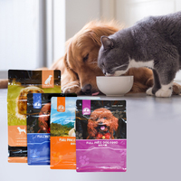 Impression d'emballages Sachet personnalisé à fond plat Emballage sec d'aliment pour animaux de compagnie Sacs en plastique debout pour nourriture pour chiens