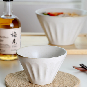 Tazones Japoneses de Cerámica y Porcelana, Ecológicos, Aptos para Alimentos, Estilo Europeo, con Relieve Mate, para Sopa, Fideos y Lamián, para Uso Doméstico - Product Image 4