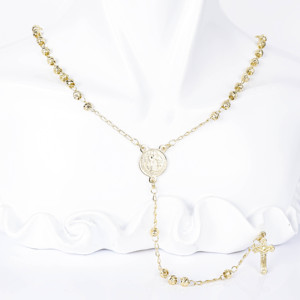 CM 보석 도매 14K 금도금 황동 여성 종교 가톨릭 기독교 묵주 체인 비즈 크로스 펜던트 묵주 목걸이 - Product Image 6