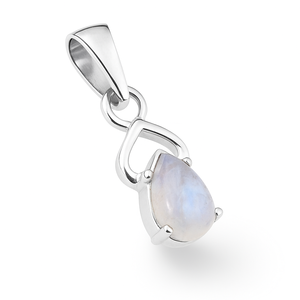 จี้รูปหยดน้ำมูนสโตนชุบโรเดียมบนเงินสเตอร์ลิง - Product Image 3