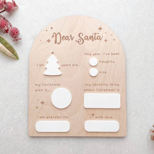 メリークリスマス木製看板親愛なるサンタボードへの手紙再利用可能なメリークリスマス看板子供のための木製クリスマスギフト - Product Image 4