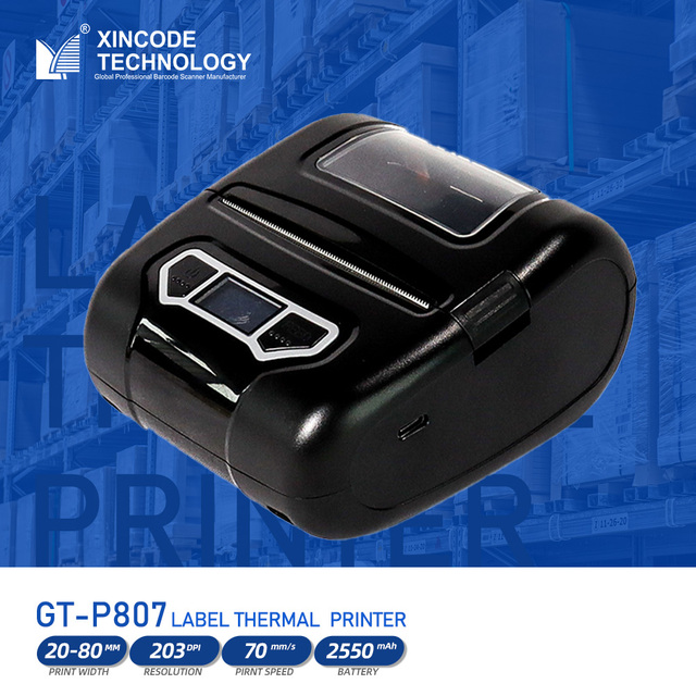 Xincode Portable 80mm Label Receipt Thermal Printer POS USB Barcode Sticker Thermal Printer